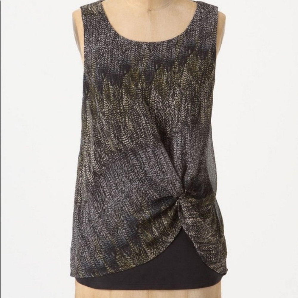 Anthropologie Deletta Twist Front Tank Shell